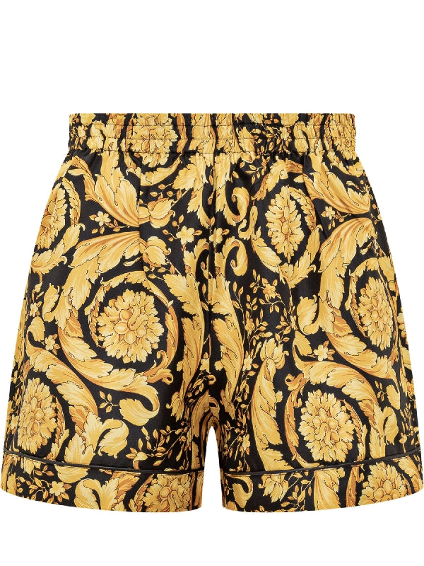 Baroque Pattern Silk Shorts