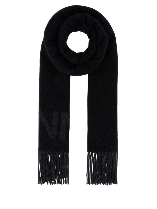 SCARFS AND FOULARDS A3905 099 Black Wool Mufflers