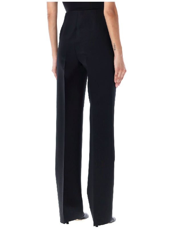FERRAGAMO - Straight Cut Pleats Pants - Jente