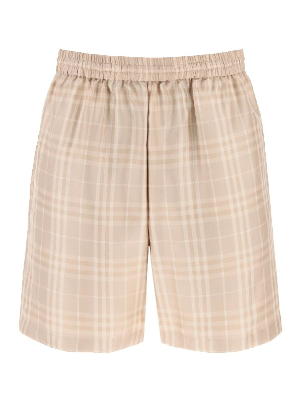 All Over Check Silk Bermuda Shorts - Jente