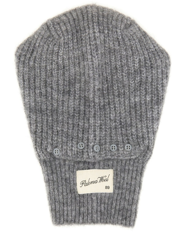 Logo Patch Wool Blend Balaclava