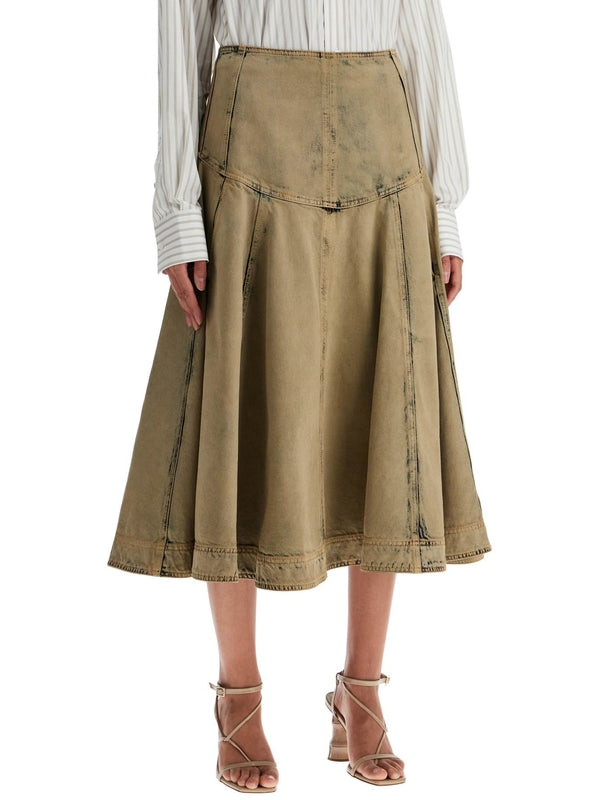 Vintage Washing Flare Denim
  Long Skirt