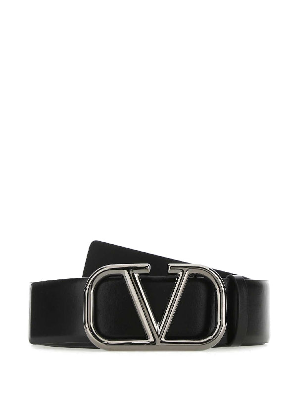 Vlogo Buckle Leather Belt