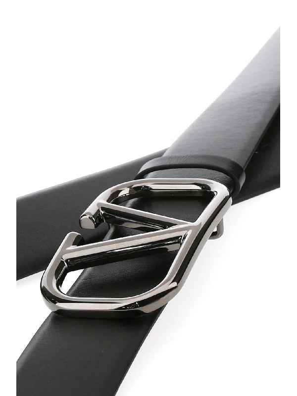 Vlogo Buckle Leather Belt