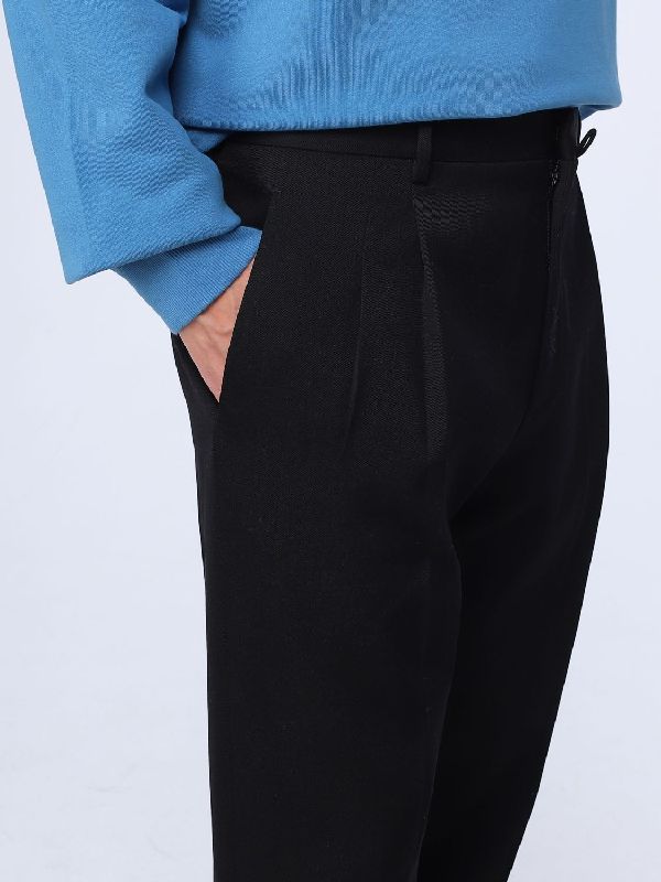 Black Wool Tailored Pants