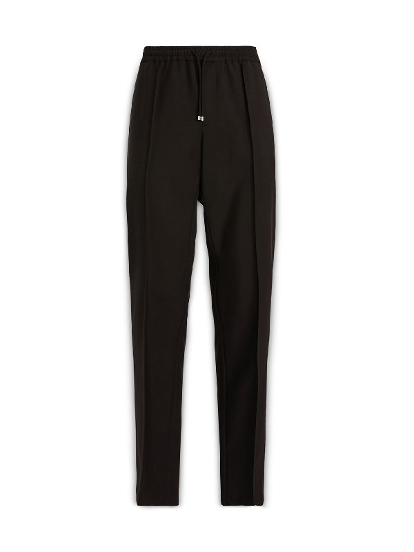 Wool Blend Elastic Waist Pants