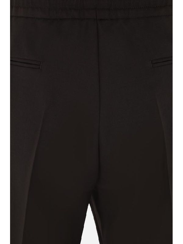 Wool Blend Elastic Waist Pants