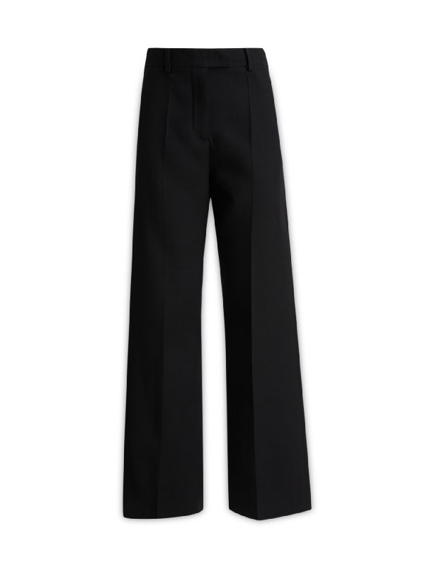 Wool Silk Blend Crepe Pants