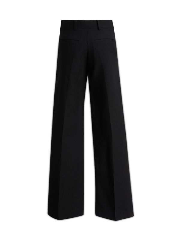 Wool Silk Blend Crepe Pants