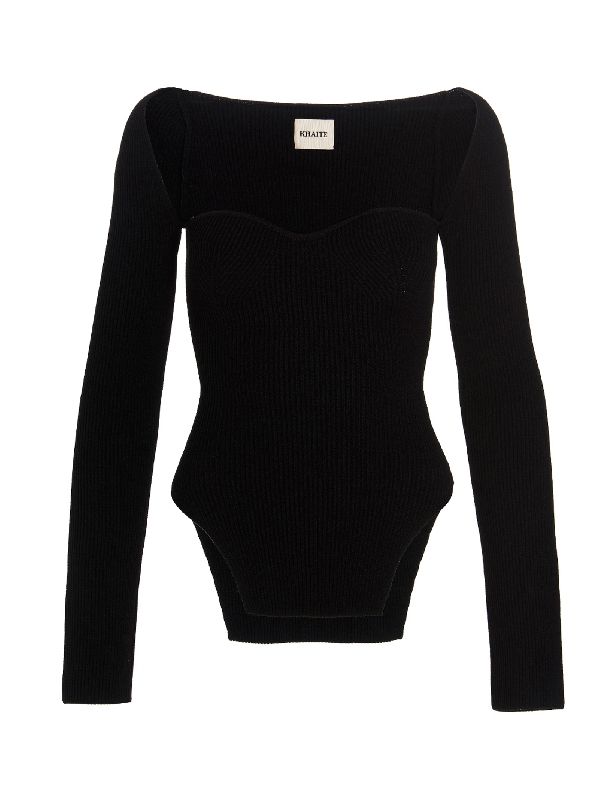 Maddy Heart
  Neck Rib Knit Top
