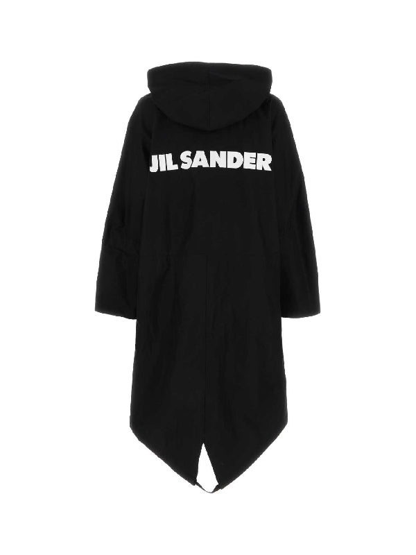 Back Logo Long Hoodie Parka Jacket