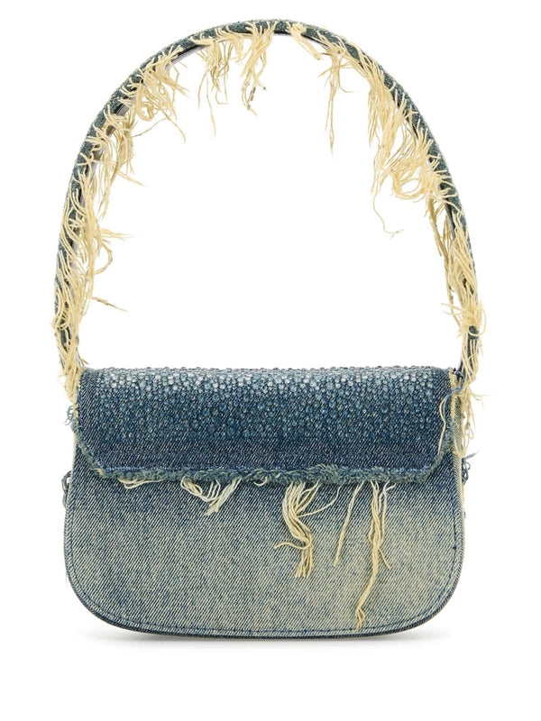 1dr Denim Crystal Shoulder Bag