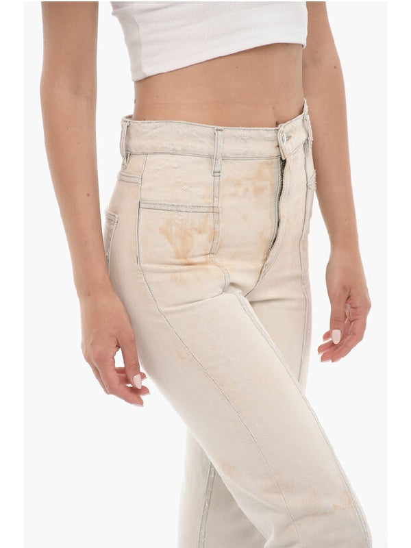 High-Waist Vintage Effect Denim Pants