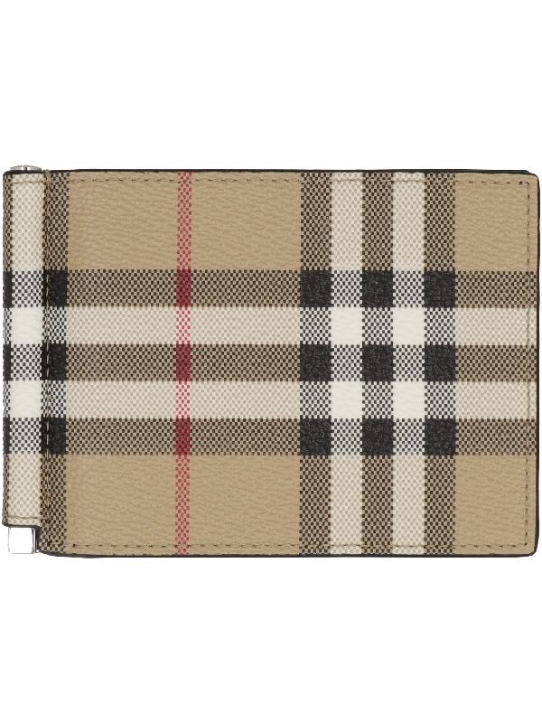 Vintage Check Money Clip Wallet