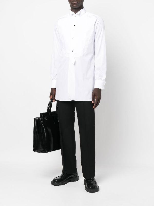 Wing Collar Cotton Poplin Shirt