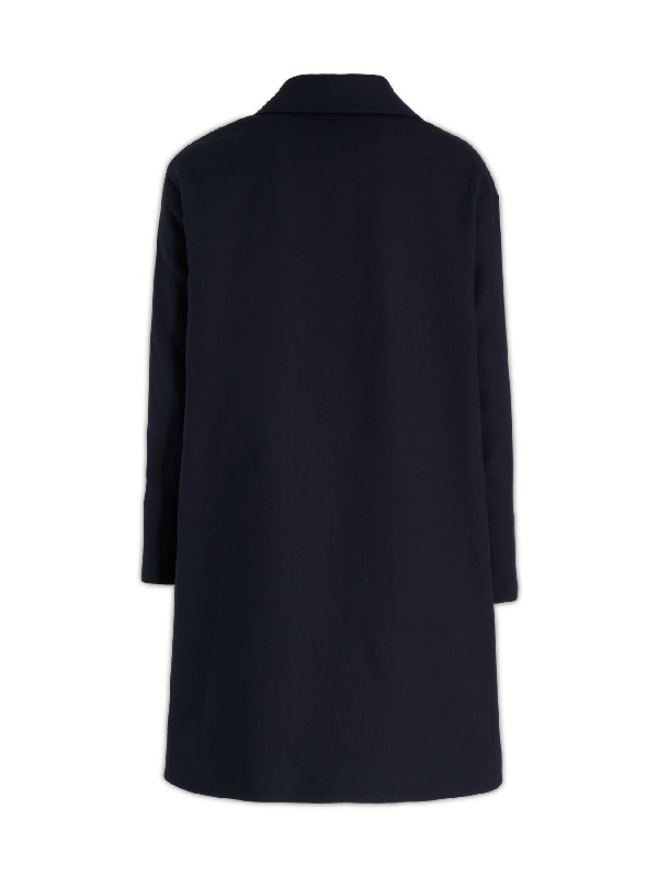 Audry Navy Cotton Single Coat