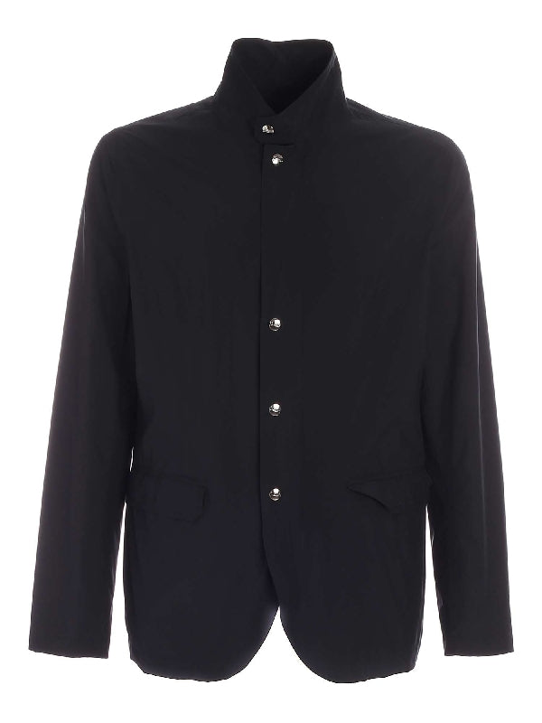 Black High Neck Button Jacket