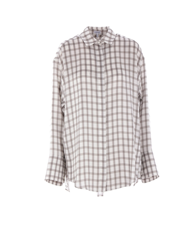 Check Pattern Silk Shirt