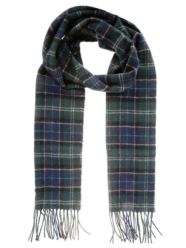 Tartan Check Fringe Lambswool Muffler