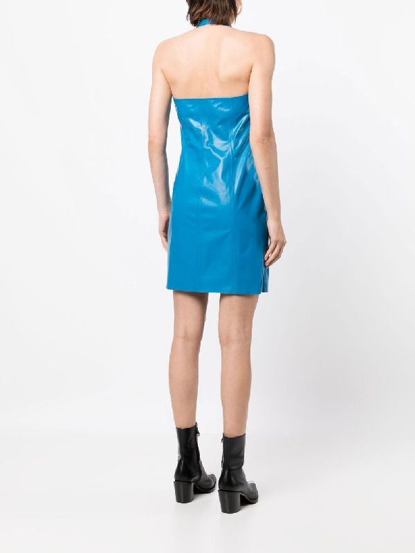 Halterneck Leather Mini
  Dress