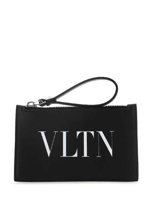 Vltn Leather Zipper Card Wallet