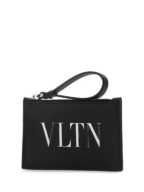 Vltn Leather Zipper Card Wallet