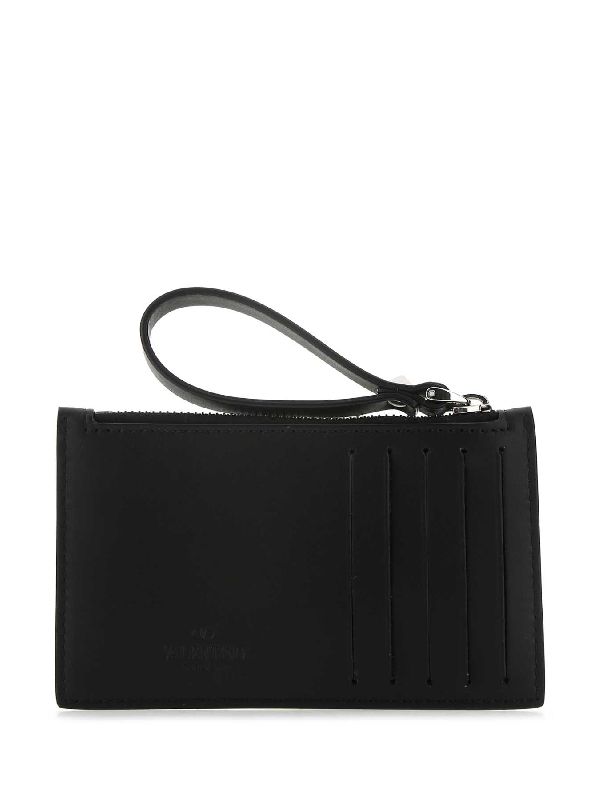 Vltn Leather Zipper Card Wallet