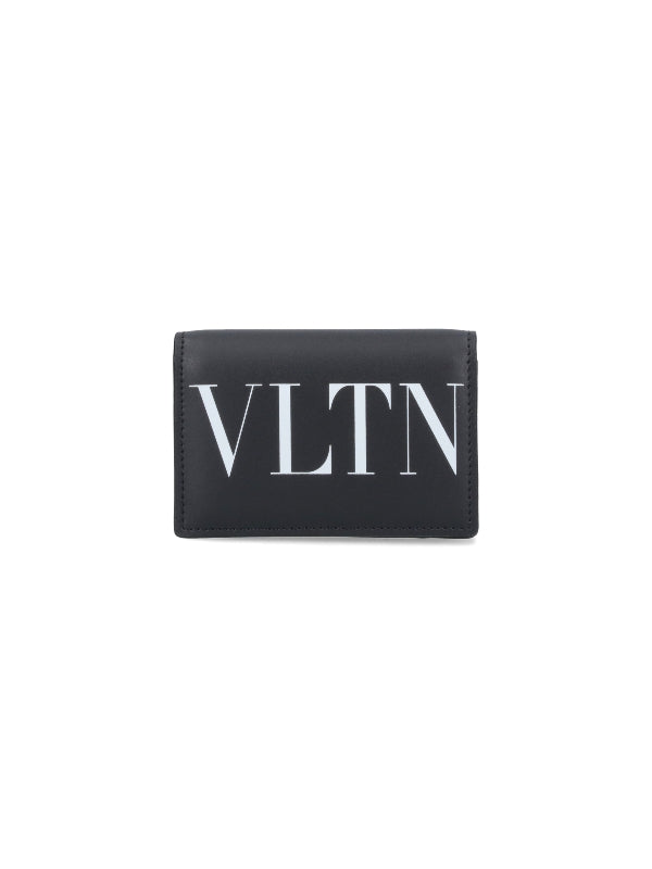 Vltn プリントレザーフラップカードウォレット