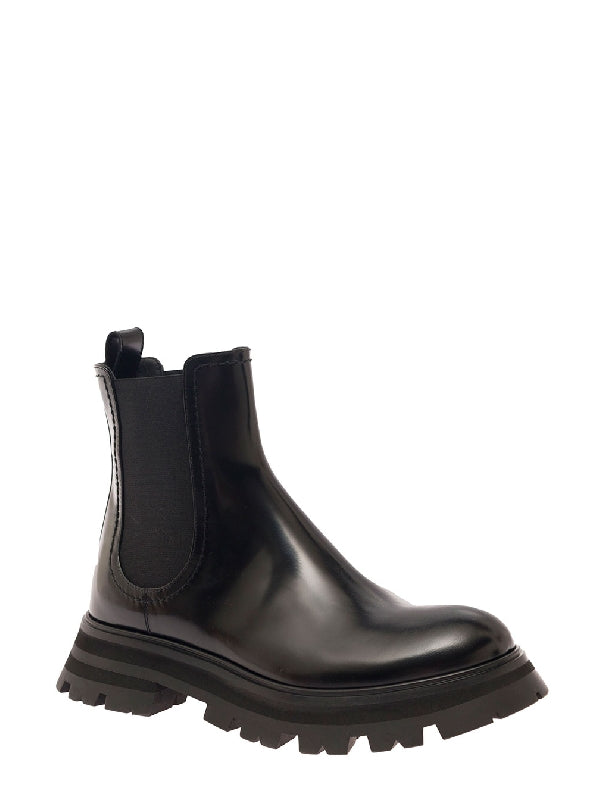 Black Leather Chelsea Boots