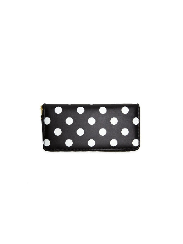 Black Polka Dot Zipper Long Wallet