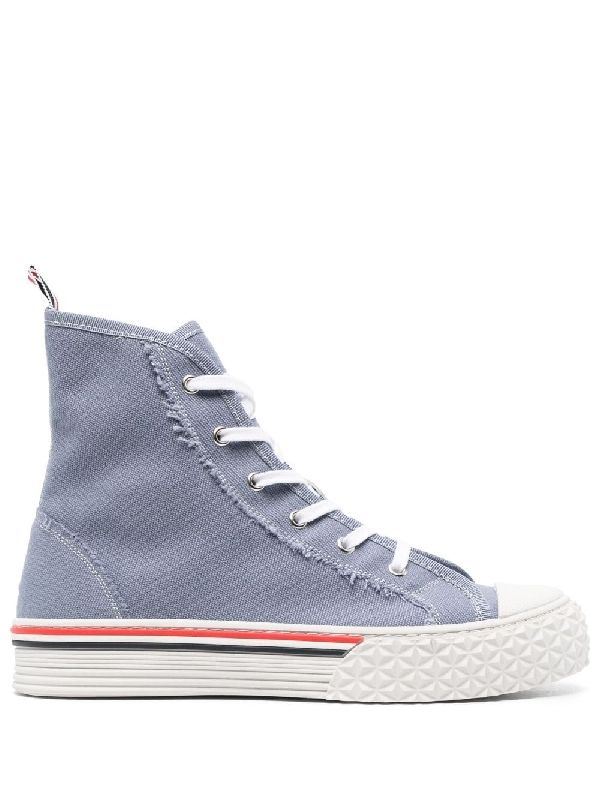 Rwb Tab Detail Denim High Top Sneakers