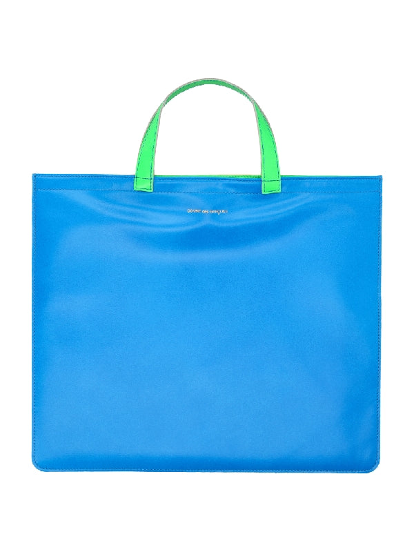 Super Fluo Two Tone Leather Tote Bag