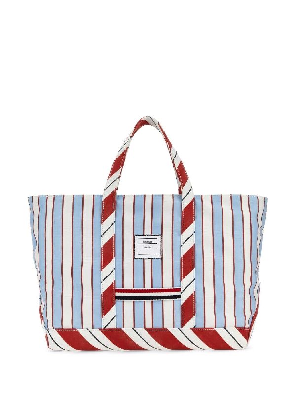 Washed Stripe Canvas Tool Tote Bag