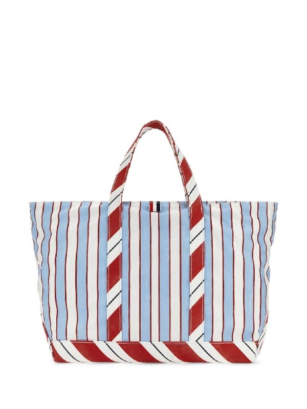 Washed Stripe Canvas Tool Tote Bag