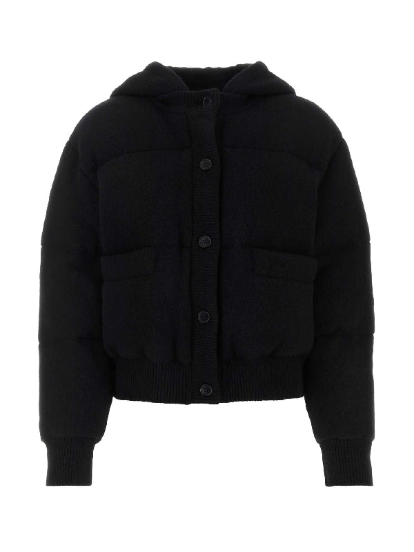 Wool Blend Hoodie Bomber Padded Jacket