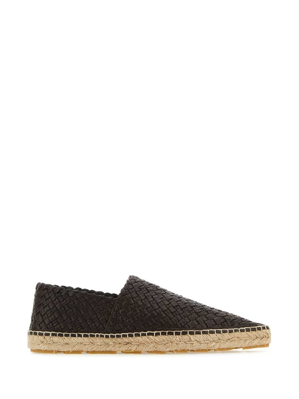 Pointed Toe Intrecciato Espadrille Loafers