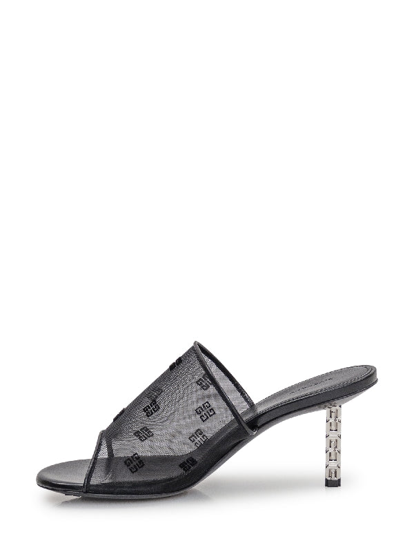 4g Jacquard Mesh Strap Sandal Heel