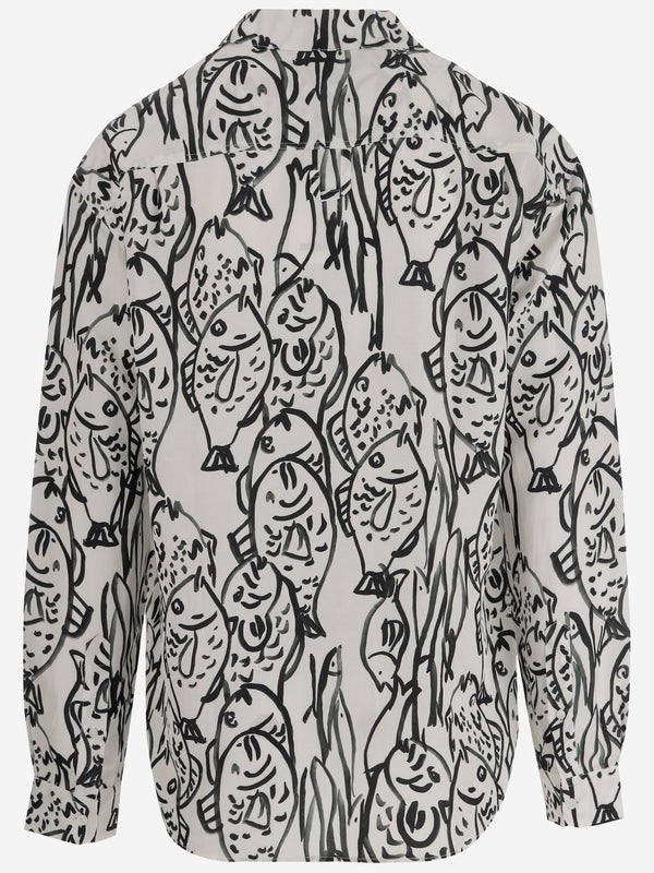 All-Over Printed Linen Blend Shirt