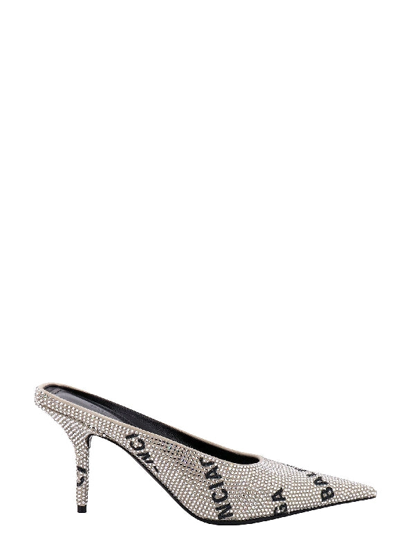 Allover Logo Rhinestone Mule Heel