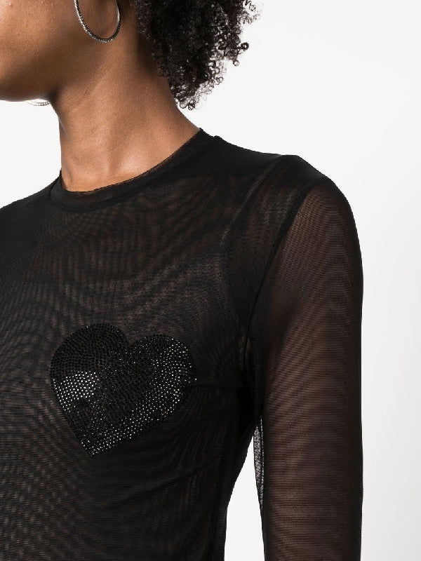 Sheer Tulle Heart Top