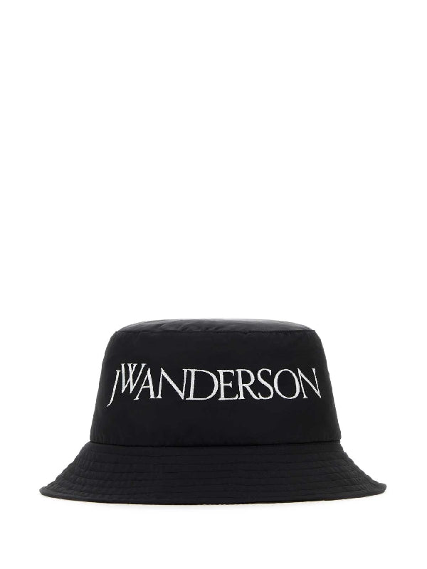 Logo Embroidered Nylon Bucket Hat