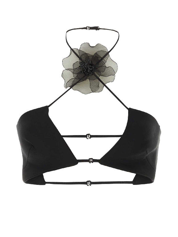 Flower Appliqué Halter Neck Underwear