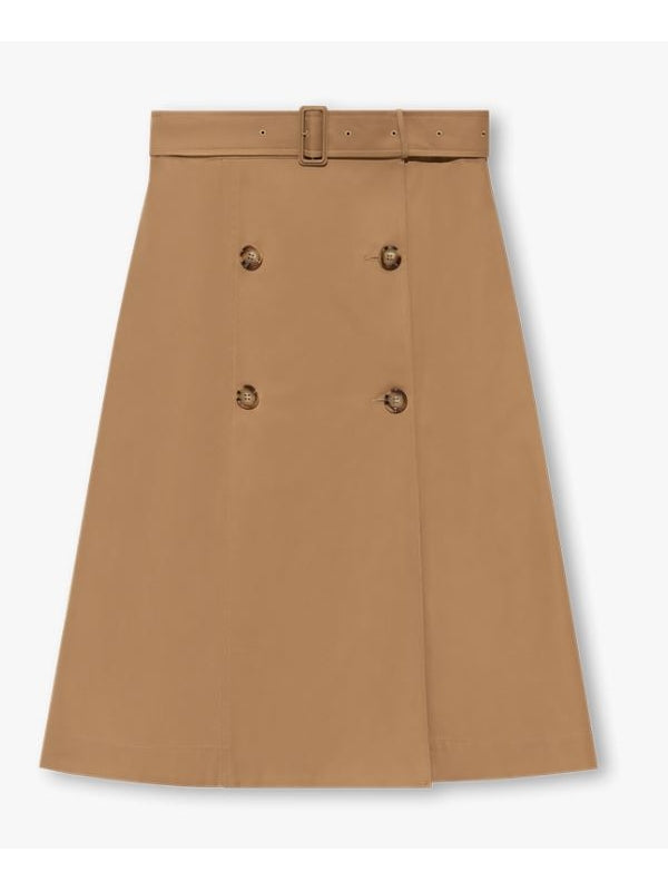 Trench Effect Midi Skirt