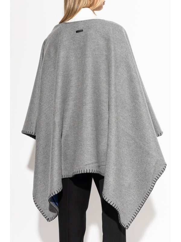 Reversible Cashmere Wool Cape