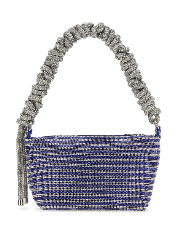 Stripe Crystal Cobra Shoulder Bag