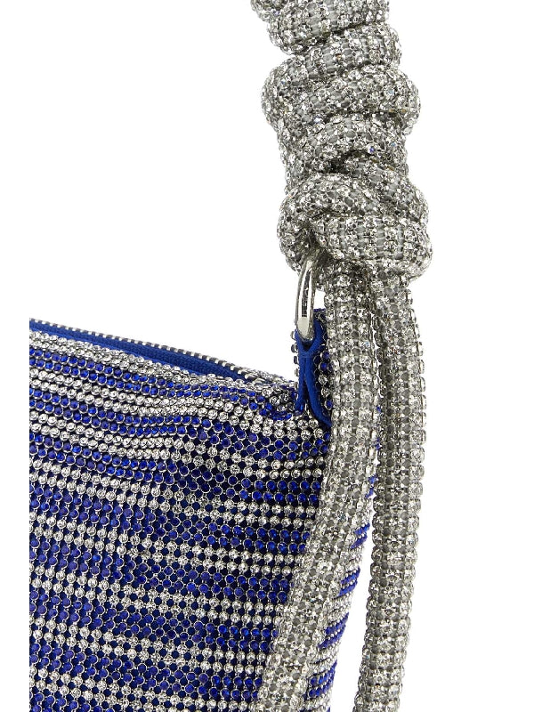 Stripe Crystal Cobra Shoulder Bag