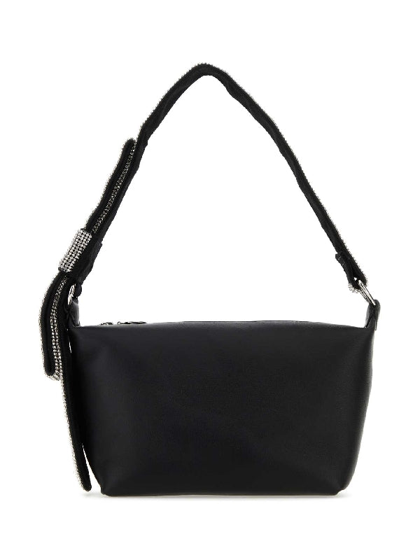 Crystal Strap Leather Shoulder Bag