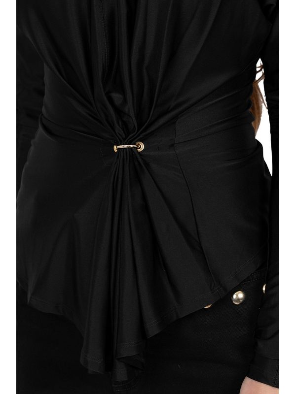 Black Drape Blouse