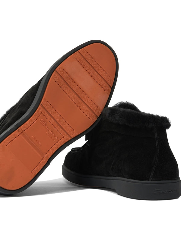Santoni Black Ankle Boots