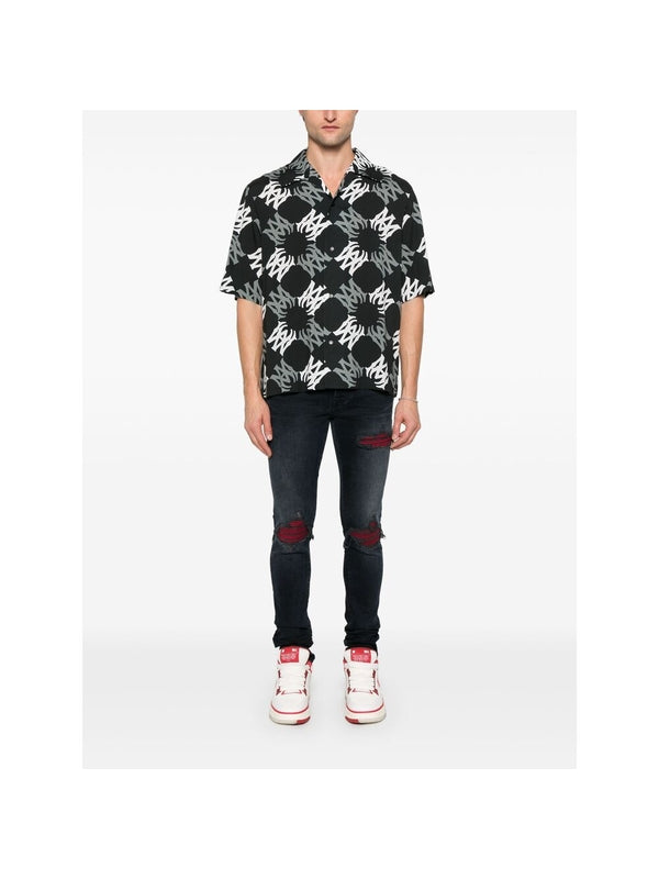 Allover Logo Pattern Short
  Sleeve Shirt